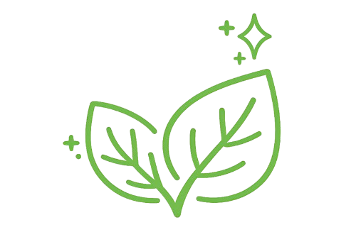 Green leaf icon on a white background - ZenPaw